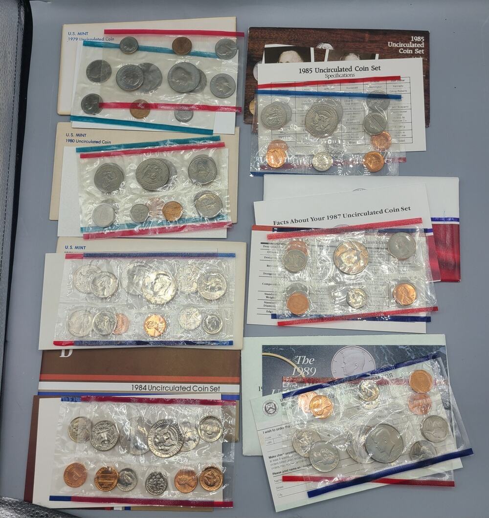 New US Mint Uncirculated Coin Sets D&P marks 1979 1980 1981 1984 1985 1987 &1989